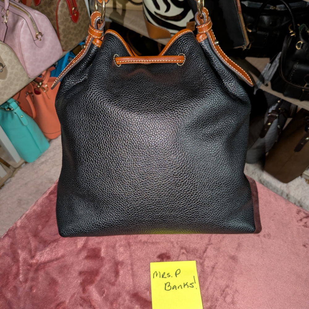 Dooney & Bourke Black and Brown Drawstring Bag - Picture 6 of 16